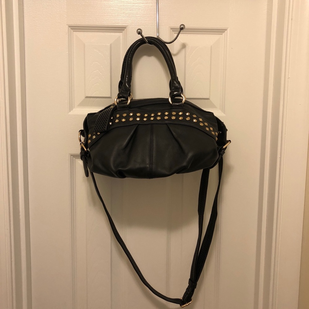 Black studded crossbody bag